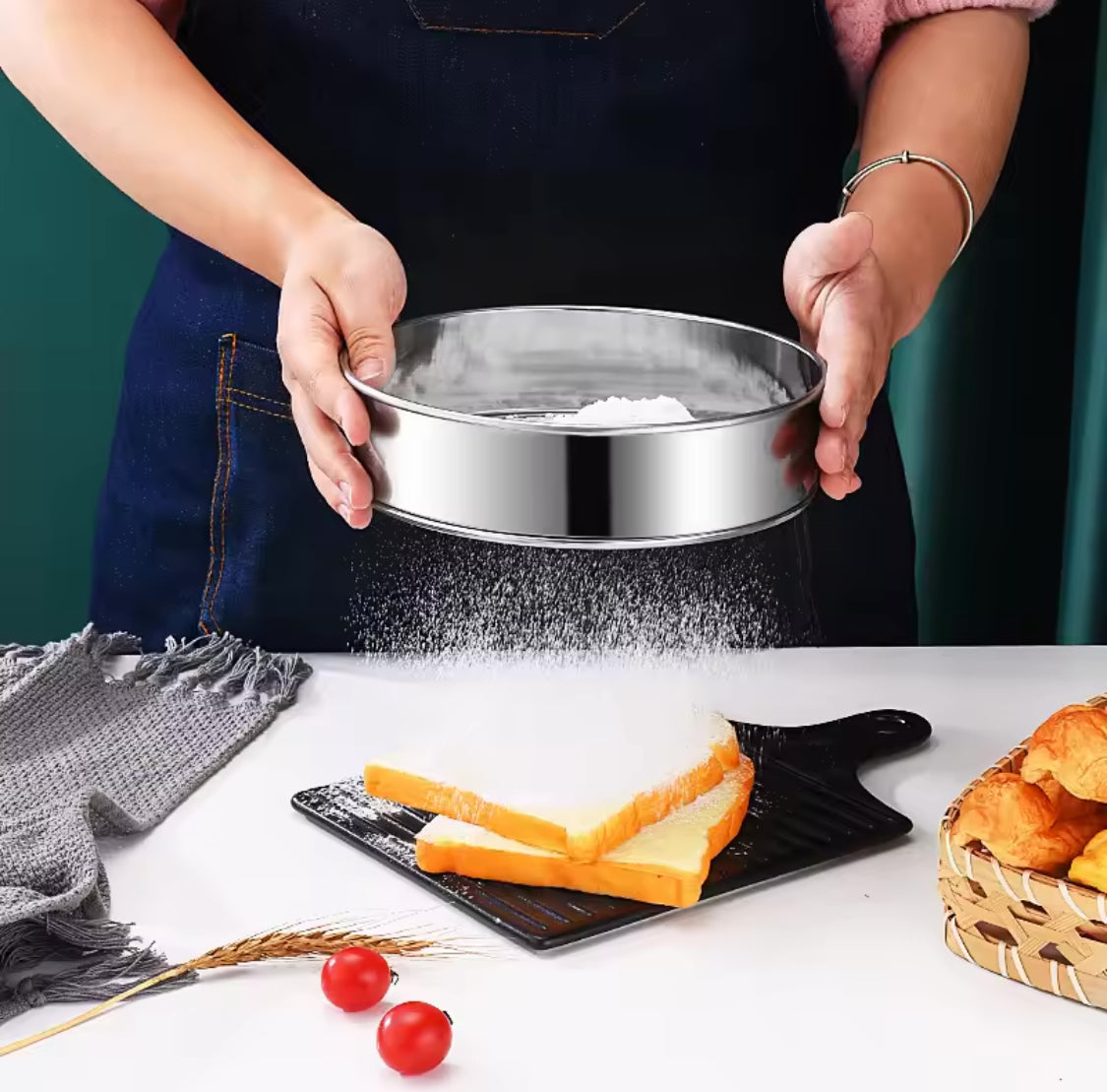 6 Pack Stainless Steel Flour Strainer Set, Stainless Steel Sifter For Baking, Multifunctional Flour Sifter 6 Pack Stainless Steel Flour Strainer Set, Stainless Steel Sifter For Baking, Multifunctional Flour Sifter